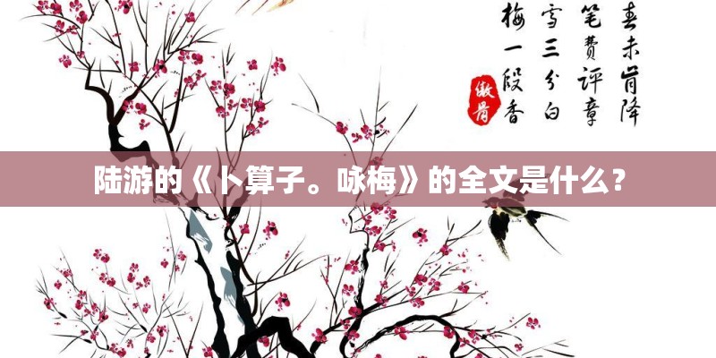 陆游的《卜算子。咏梅》的全文是什么？