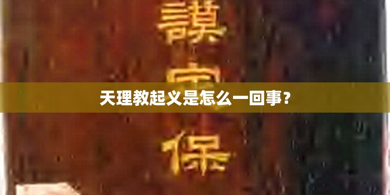 天理教起义是怎么一回事？
