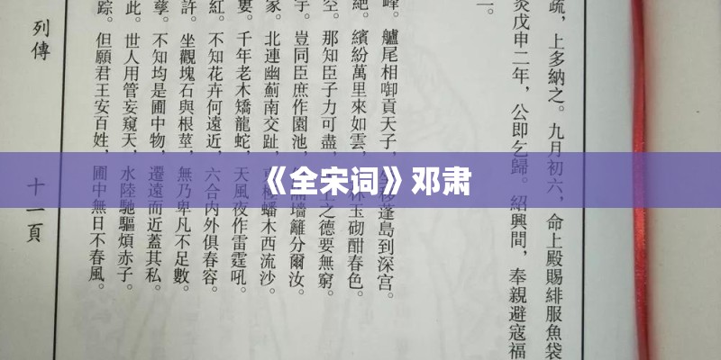 《全宋词》邓肃