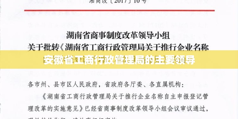 安徽省工商行政管理局的主要领导