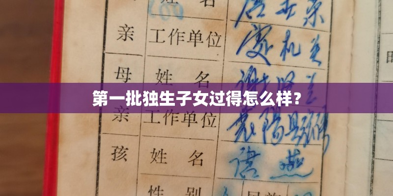 第一批独生子女过得怎么样？