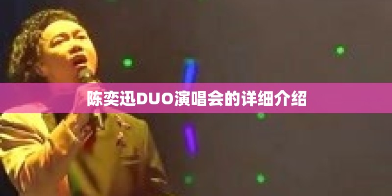 陈奕迅DUO演唱会的详细介绍